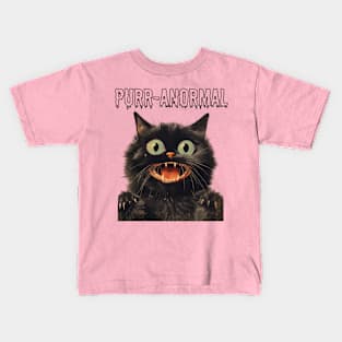Retro Purr-anormal Cat Design - Whiskered Vintage Kitty Kids T-Shirt